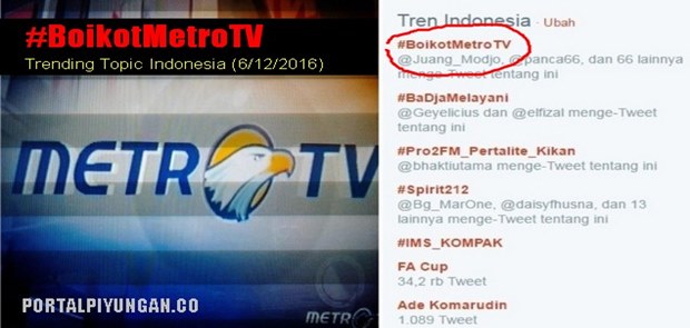Dukung Gerakan Boikot MetroTV, Ratusan Ribu Warganet Teken Petisi