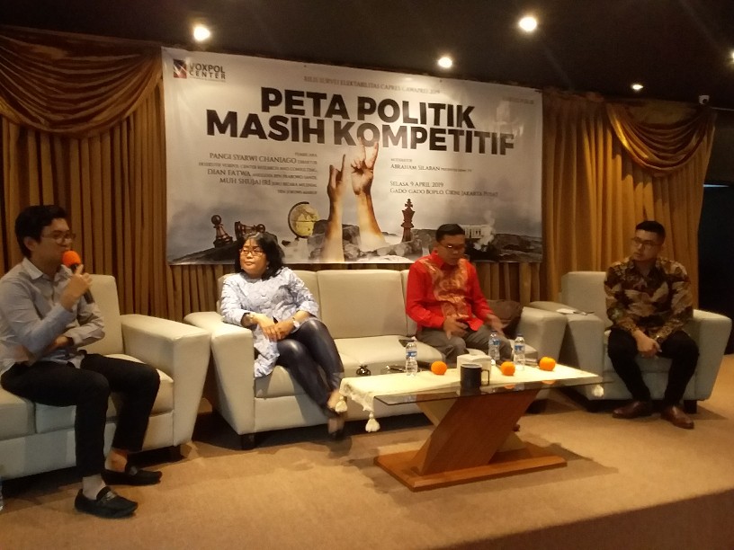 Hasil Survey Voxpol, Jokowi-Ma'ruf Amin dan Prabowo-Sandi Cuma Beda 5 Persen