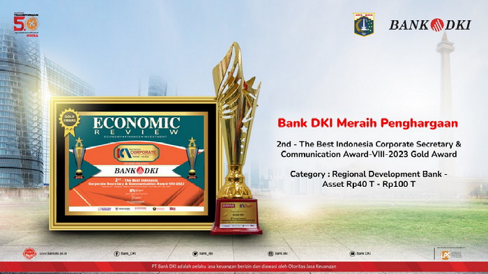 Berhasil Jaga Citra Positif, Bank DKI Raih Indonesia Corporate Secretary & Communication Award 2023