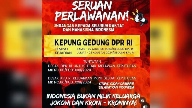 Ribuan Orang Akan Kepung DPR Terkait Penjegalan Putusan MK