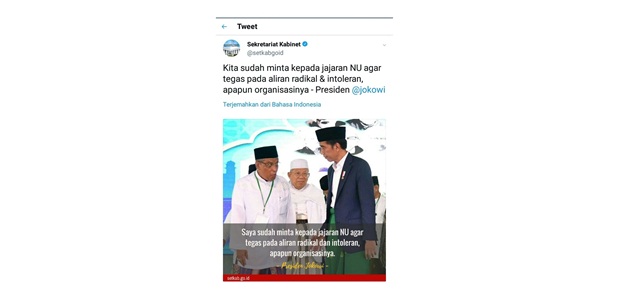 Benturkan NU dengan Ormas Lain, Jokowi Dikatai Dungu