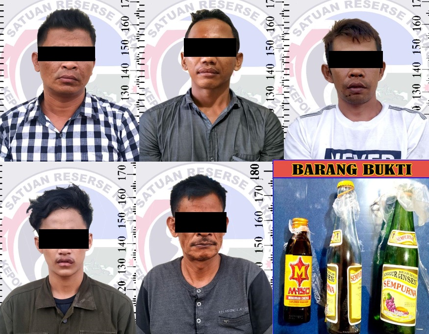 Diduga Pesta Narkotika Jenis Ekstasi Lima Pelaku Diringkus Polisi